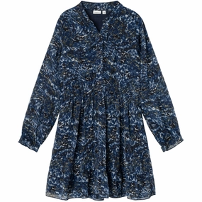 Elastic-Waist Classic wrap dress Name It Ocean Cavern Olinku Dress