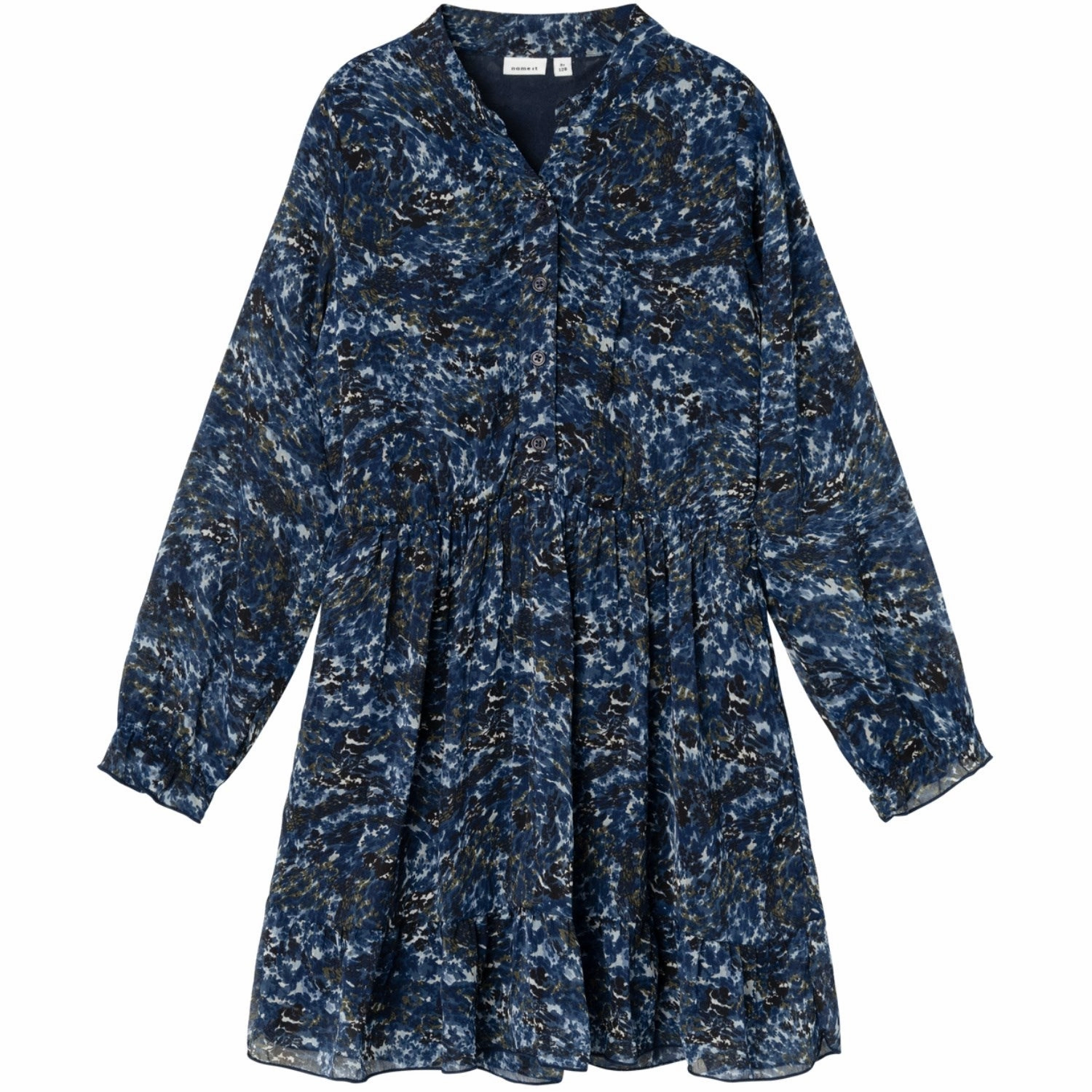 Elastic-Waist Classic wrap dress Name It Ocean Cavern Olinku Dress