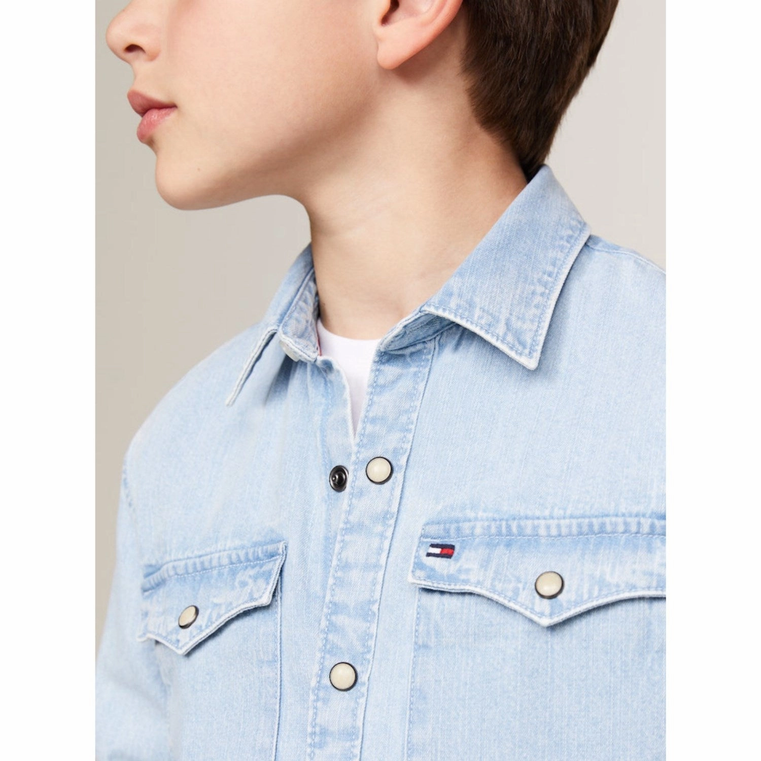 Youthful Vibe Tommy Hilfiger Denim Mid Wash Denim Shirt