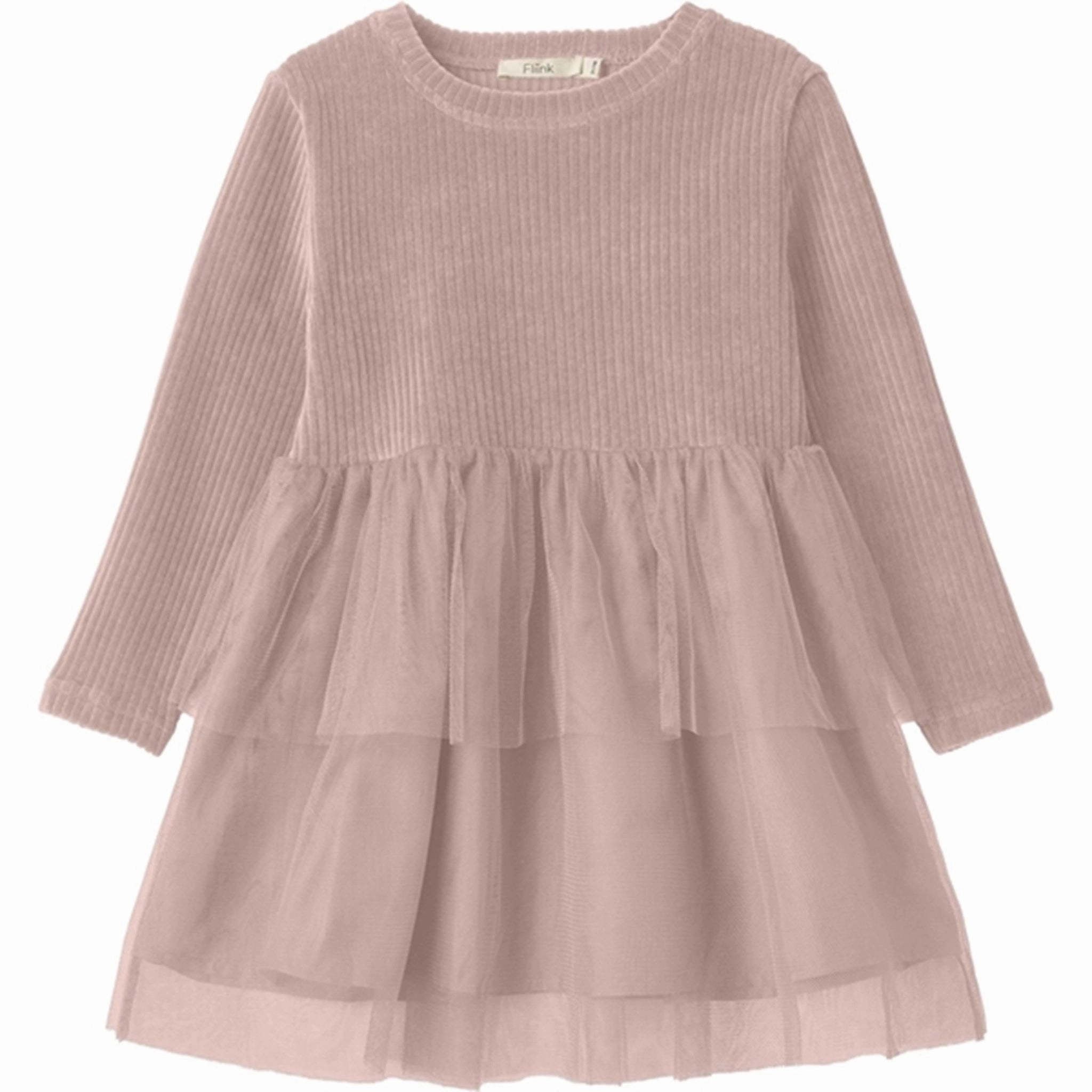 Youth Charm Texture Edge Fliink Peach Whip Velvet Tulle Dress