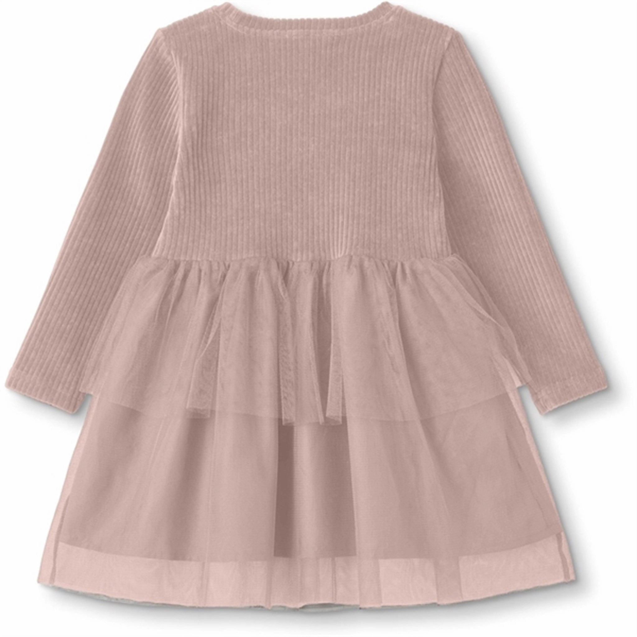 Soft Stretch Comfy Yet Stylish Fliink Peach Whip Velvet Tulle Dress