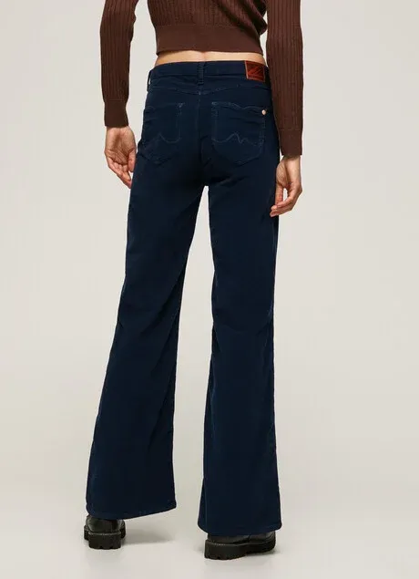 Pepe Jeans Pantaloni da donna svasati in velluto a coste Willa Cord PL2115850 594 dulwich Multi Panel Construction snag resistant