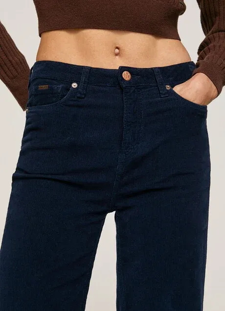 CompressionSupport All Use Pepe Jeans Pantaloni da donna svasati in velluto a coste Willa Cord PL2115850 594 dulwich