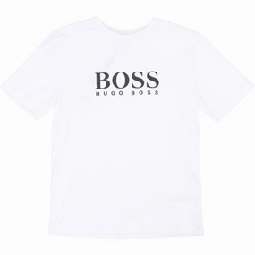 Cool and Relaxed Hugo Boss Boy Short Sleeves Tee-shirt White