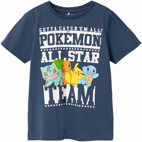 Soft Cotton Feel Premium Comfort Name It Dark Denim Just Pokemon T-Shirt Noos