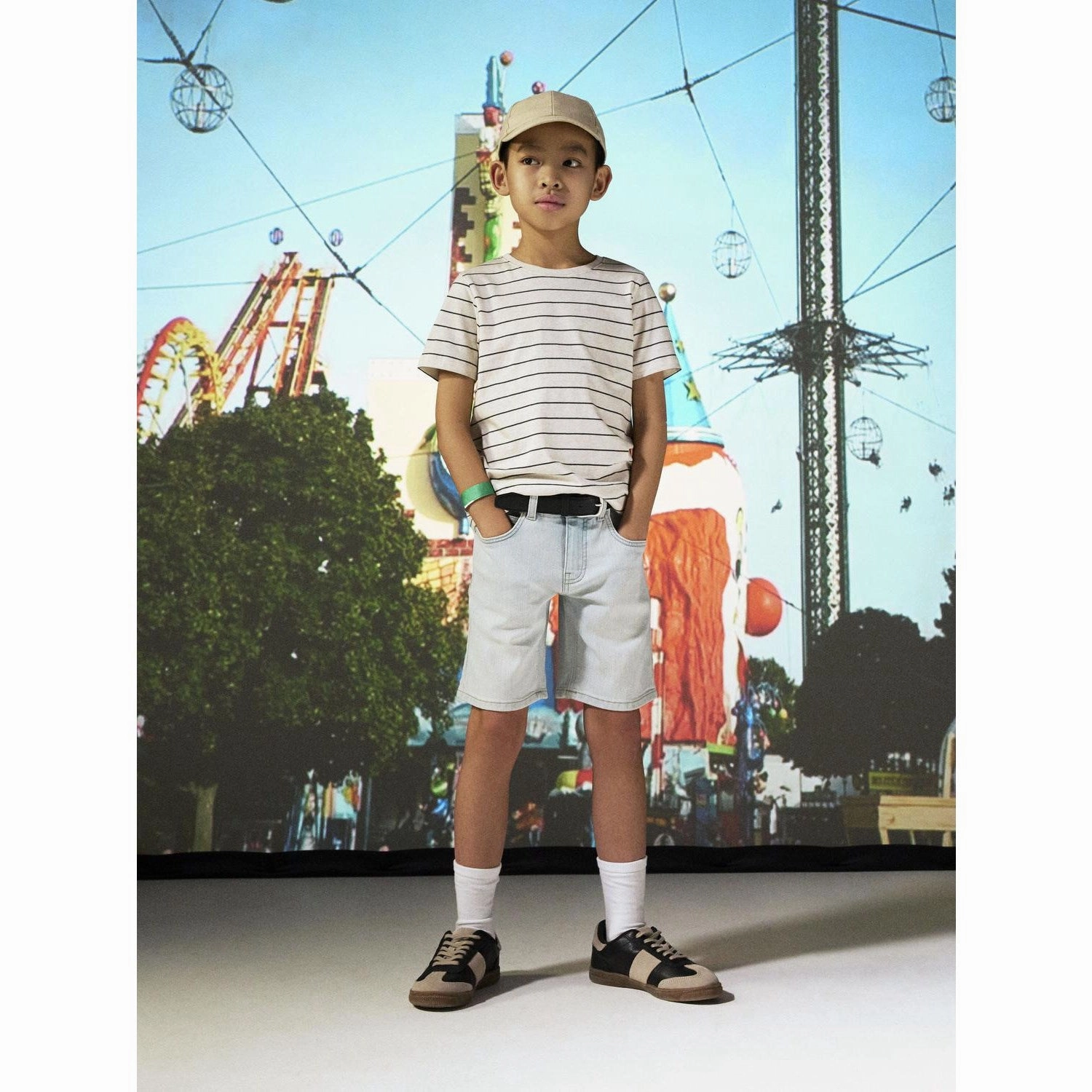 Name It Peyote Melange India Ink Stripes Joben T-Shirt Non Restrictive Silhouette