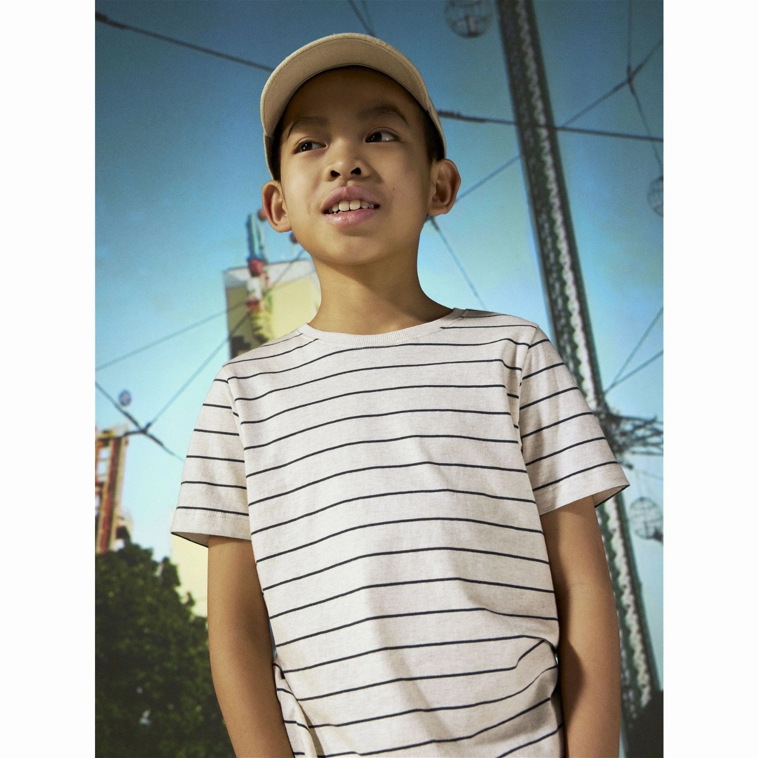 Name It Peyote Melange India Ink Stripes Joben T-Shirt EasyCareFinish Valentine's Day
