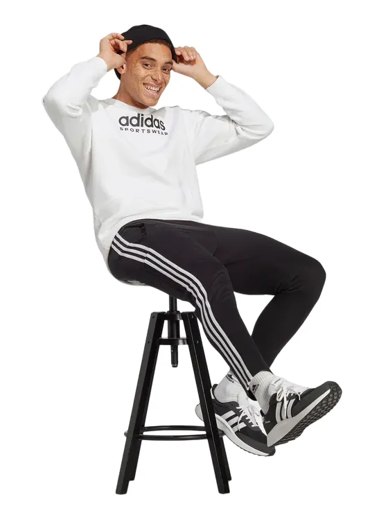 FlexibleKnees Sporty Comfort Fit Adidas Pantalone sportivo da uomo in jersey 3 Strisce IC0044 black