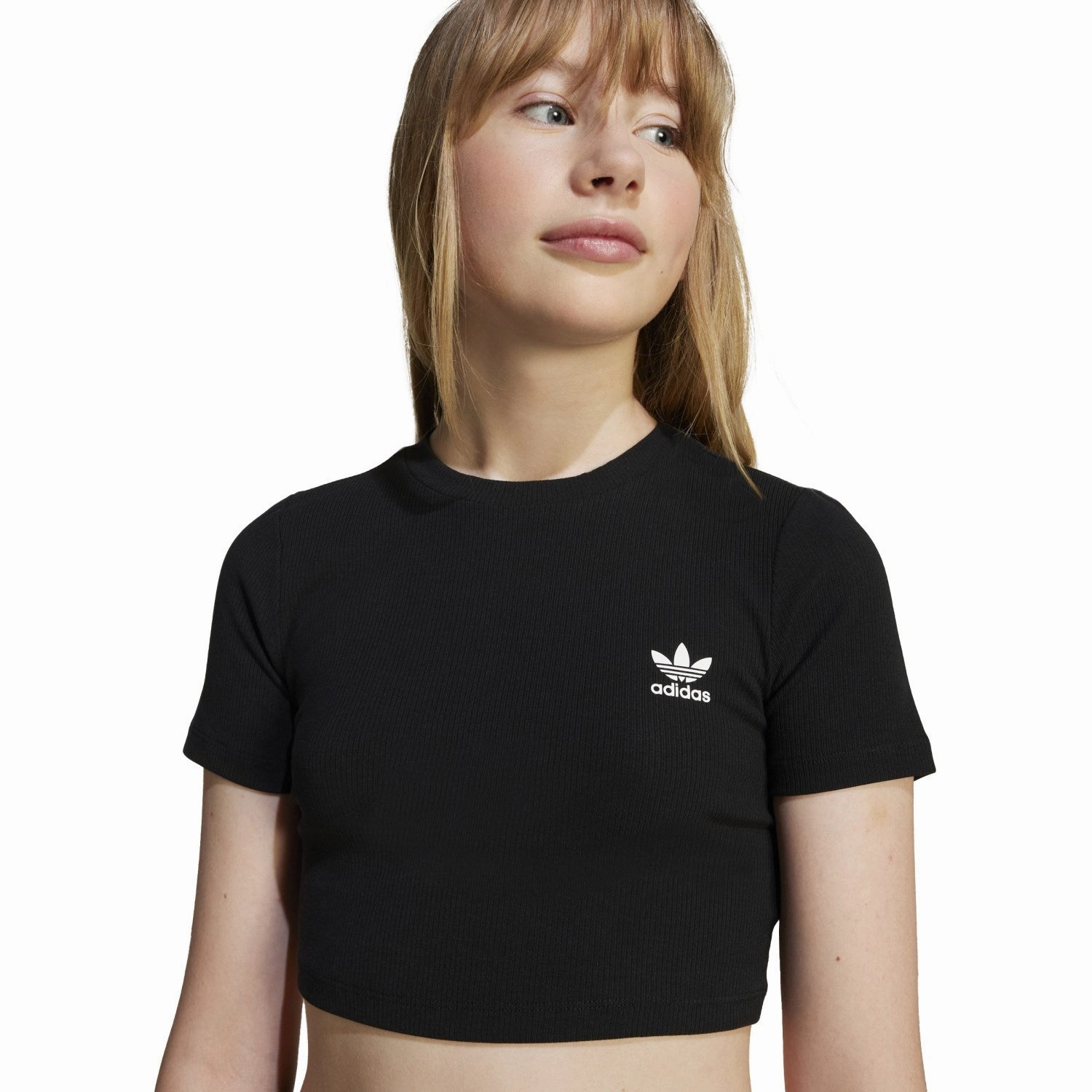 Stylish Everyday Wear adidas Originals Black Rib Crop Tee