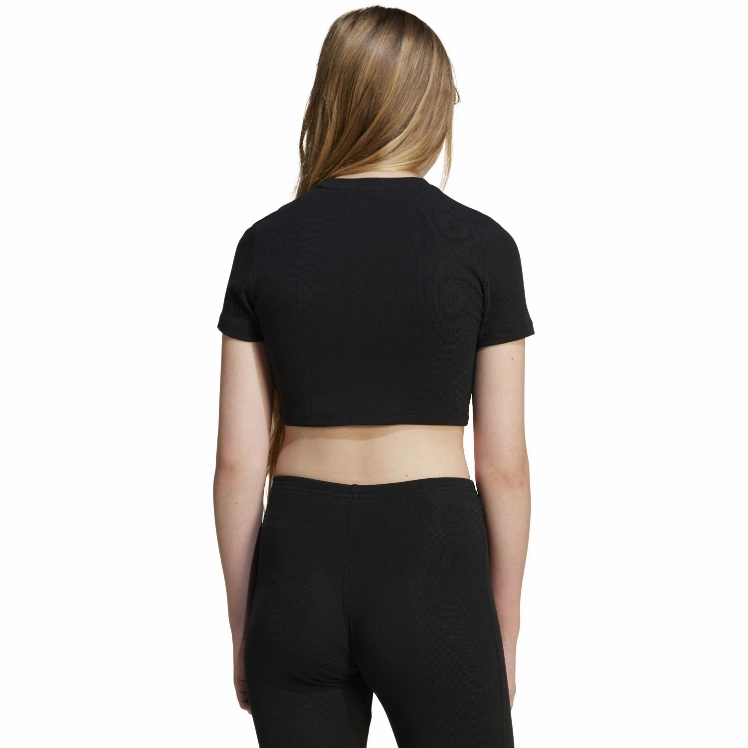 adidas Originals Black Rib Crop Tee Gym clothing