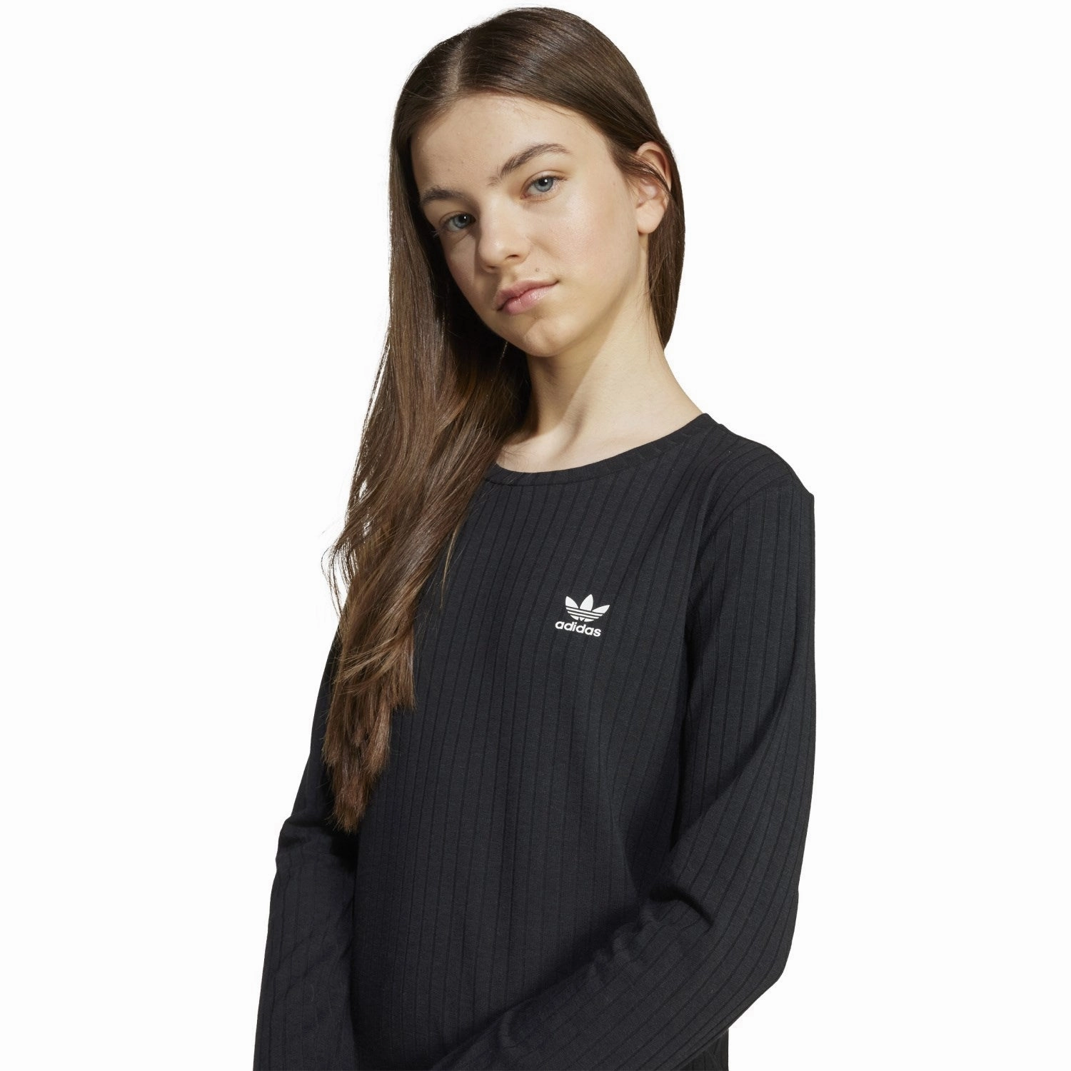 adidas Originals Black/White Wide Rib Dress Button-Cuff Classic Layering