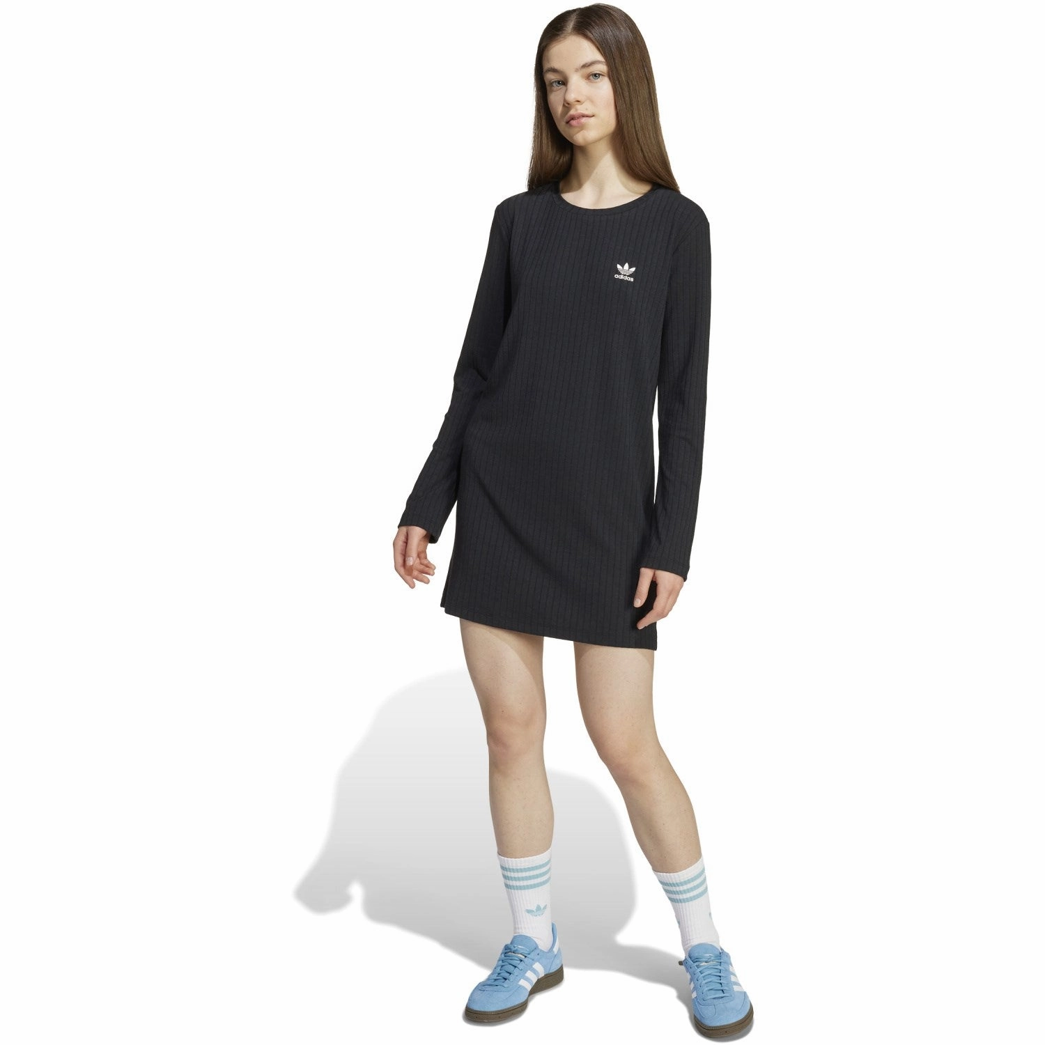 Night Style adidas Originals Black/White Wide Rib Dress