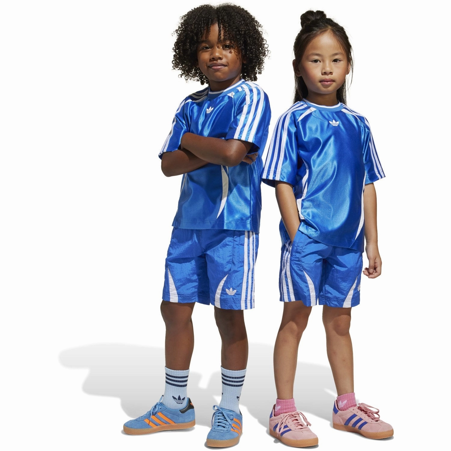 adidas Originals Blue Short Tee Set Breathable mesh lining Back pockets