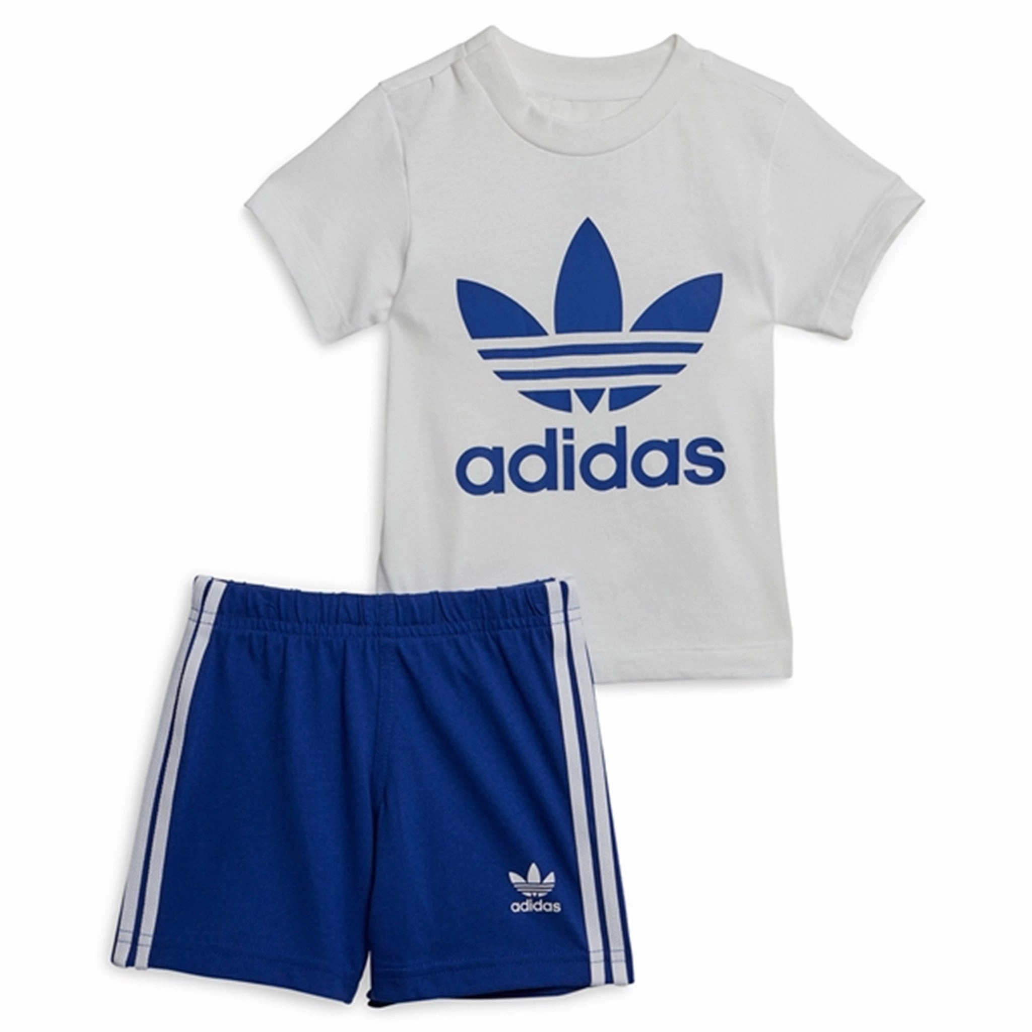 adidas Originals Blue Shorts Tee Set Low Bulk Construction Go Casual