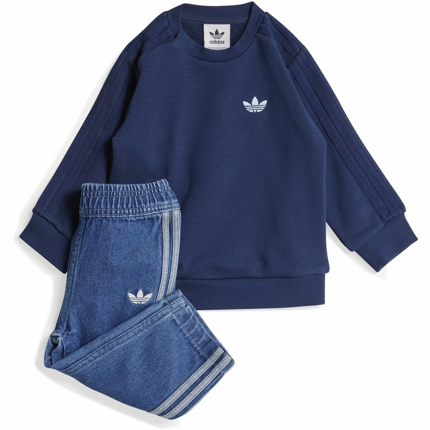 adidas Originals Medium Blue Denim/Night Indigo Denim Crew Set Glasses 4Way Stretch Fabric