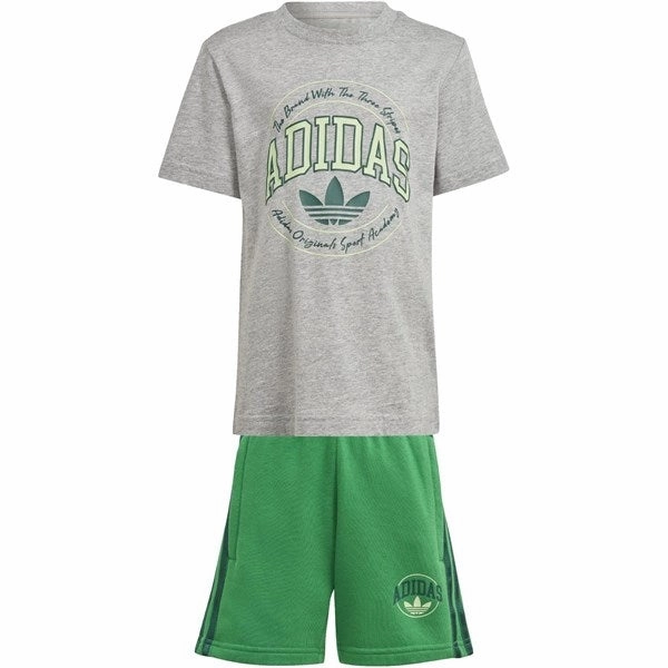 adidas Originals Medium Grey Heather Shorts Tee Set Printed design Comfy Design