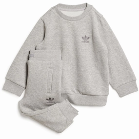 adidas Originals Medium Grey Heather Trefoil Sweat Set HighCompression