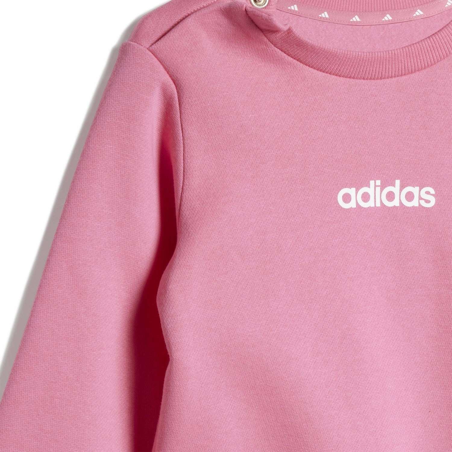 adidas Originals Pink Fusion/White I Lin Fl Jog Sweat Set Affordable Skin-friendly