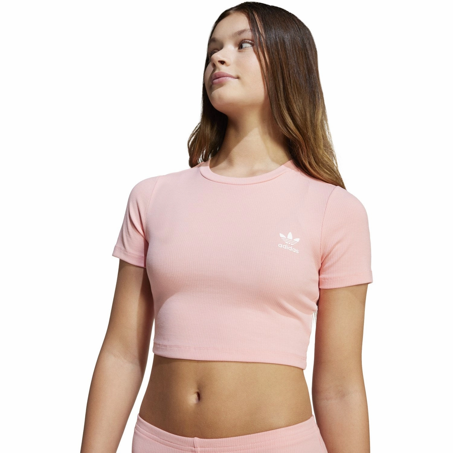 adidas Originals Semi Pink Spark Rib Crop Tee Weekend Style