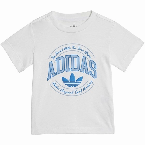 adidas Originals White/Night Indigo Shorts Tee Set Anti Slip Waistband
