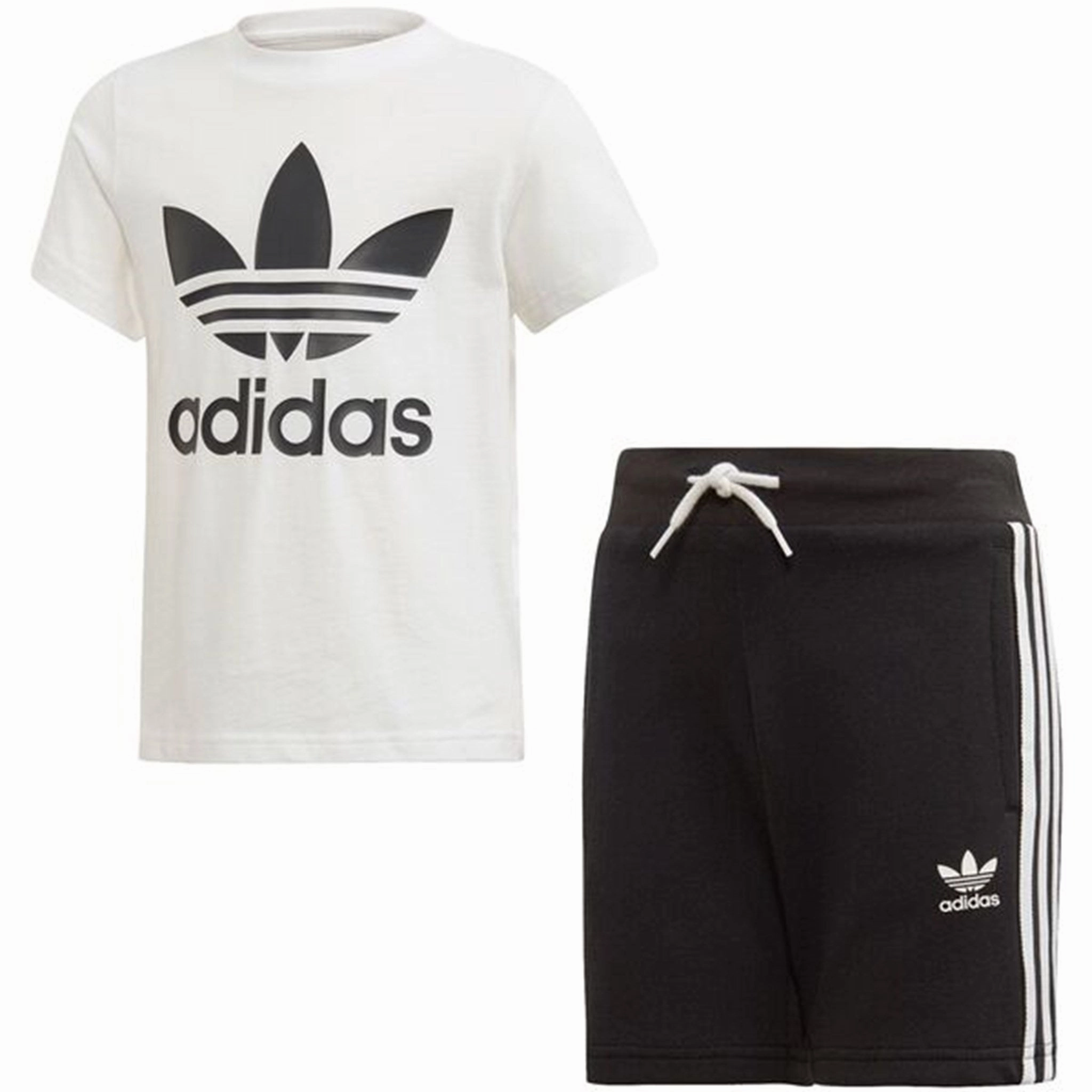 Adjustable Hem adidas Short Tee Set White/Black