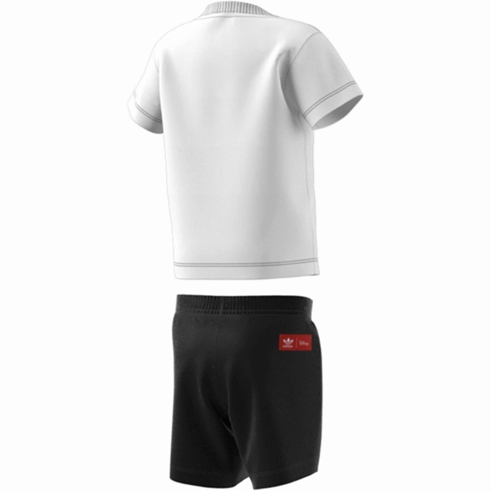 adidas White Mickey Shorts Tee Set Smooth Texture