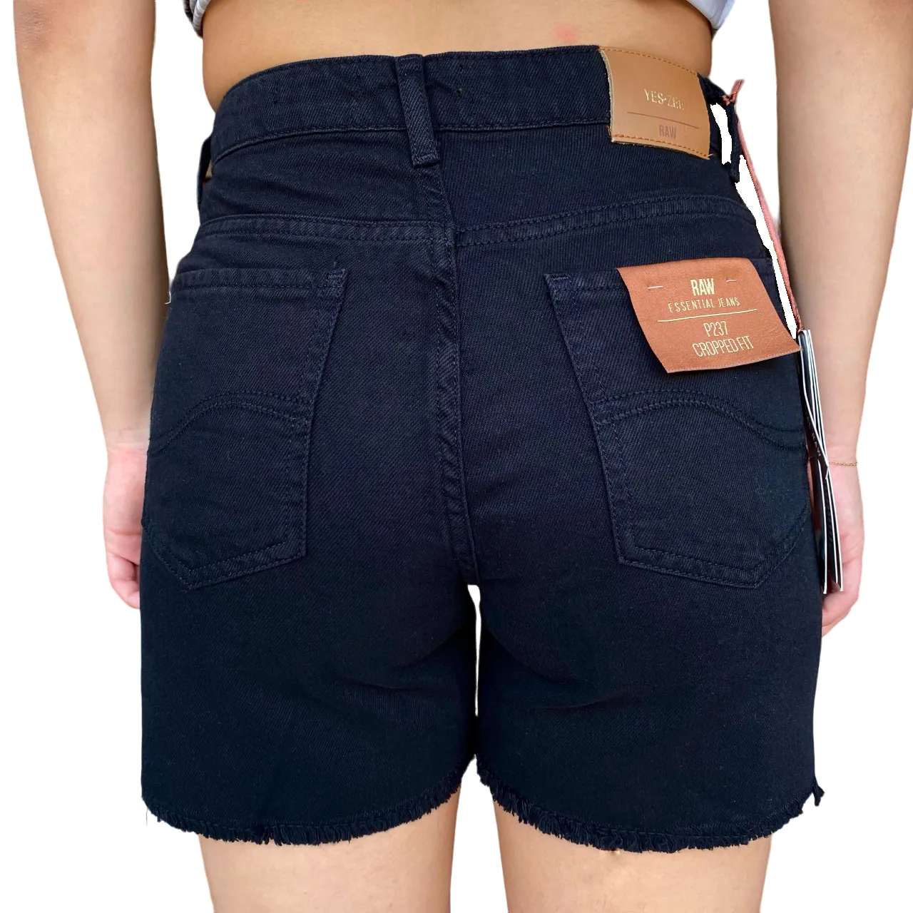 Yes Zee bermuda da donna 5 tasche a vita alta P237-XO00-0801 nero Playful Style