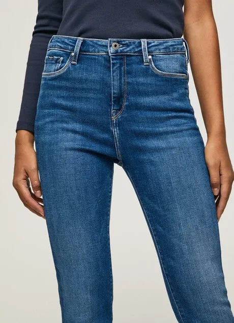 Neutral Look Pepe Jeans Pantalone Jeans da donna a vita alta e gamba larga PL204156CQ52 000 denim