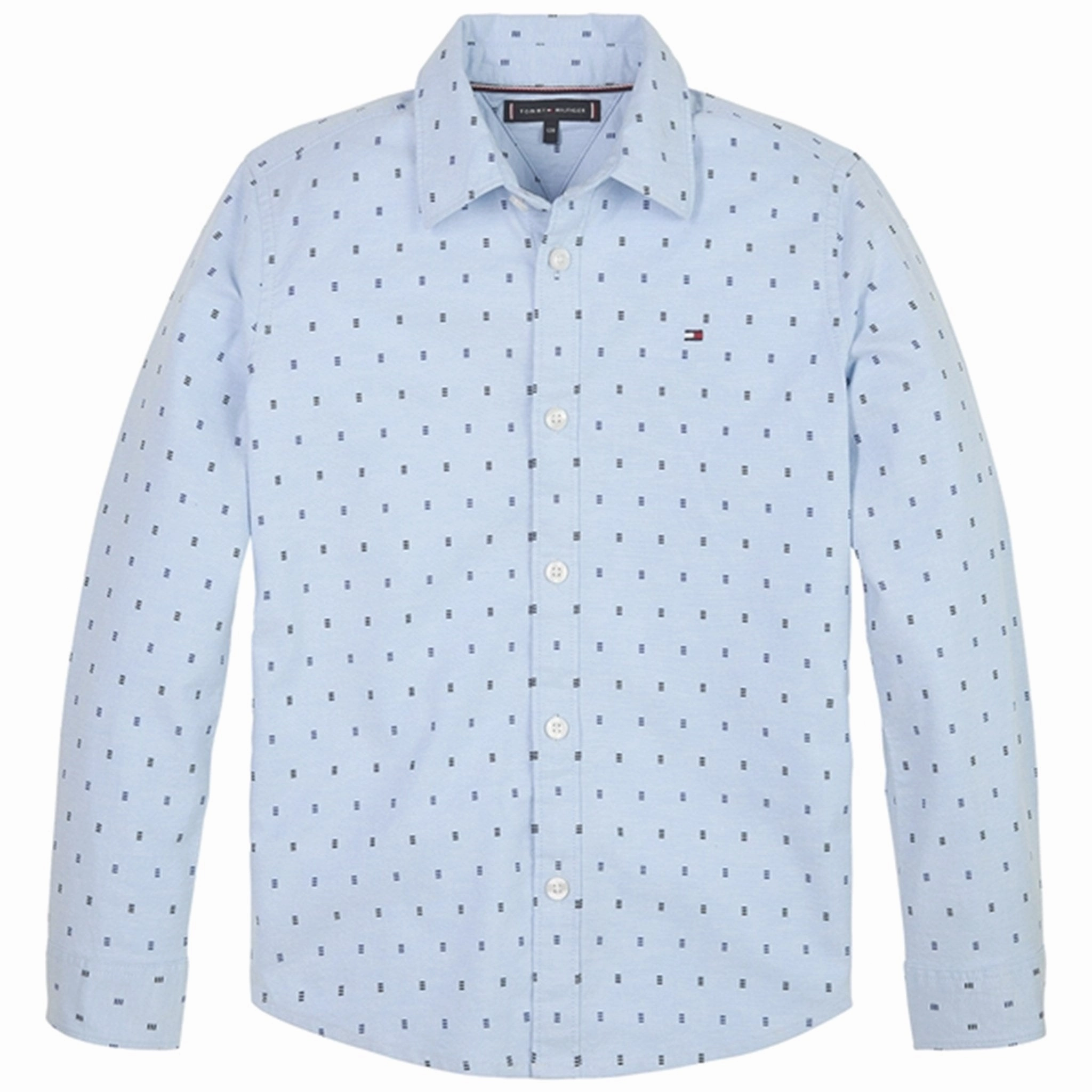 Tommy Hilfiger Mini Print Oxford Shirt Shoreside Blue Fashionable Pick