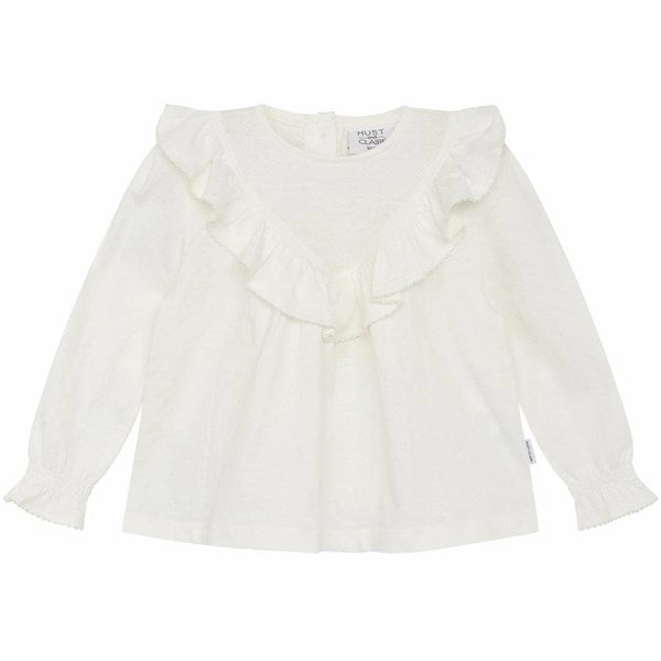 Non Chafe Seams Summer Outfit Hust & Claire Mini Ivory Adelaida Blouse