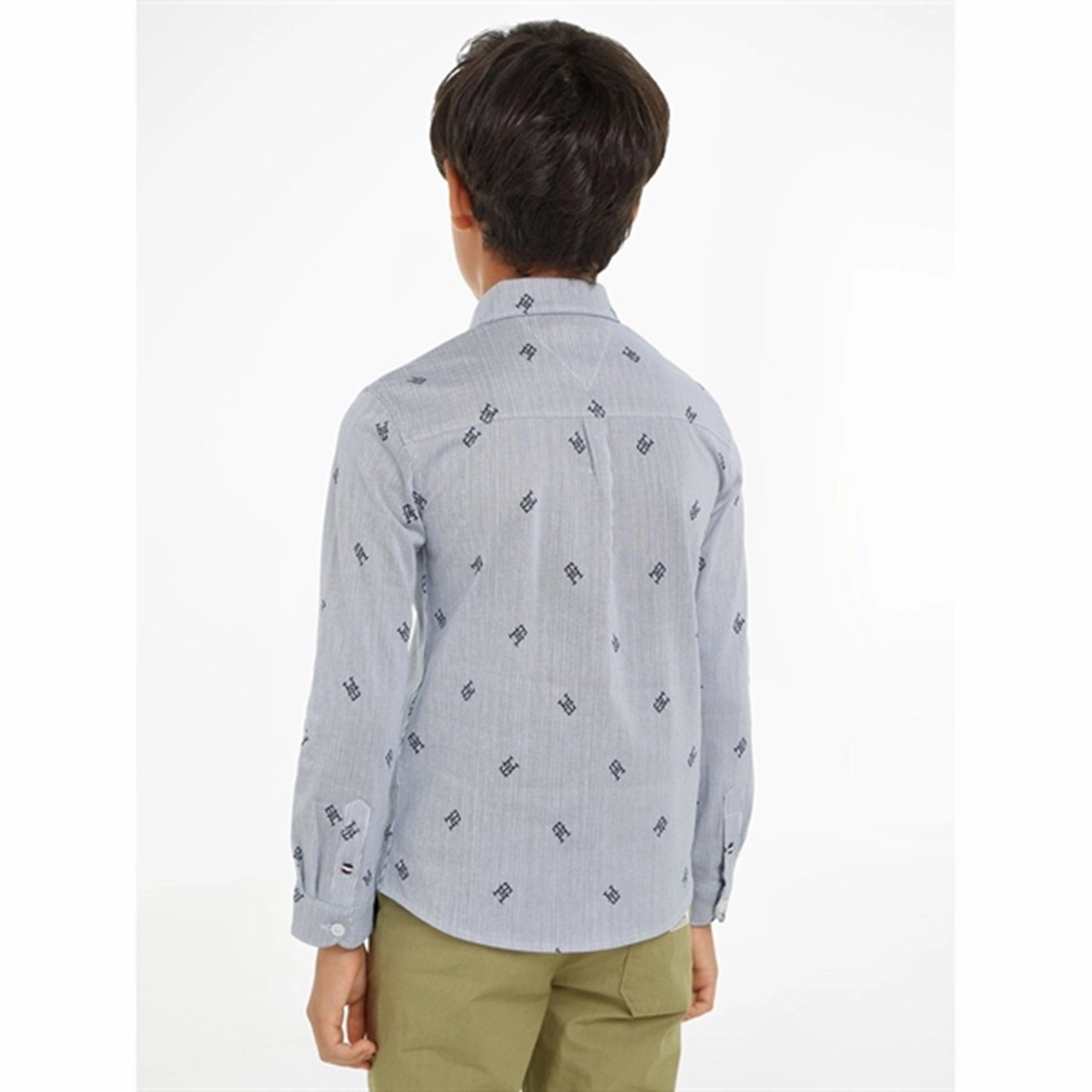 Mix-And-Match Tommy Hilfiger Allover Monogram Shirt Blue Stripe
