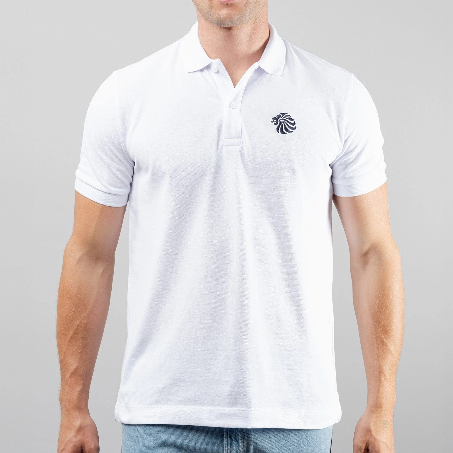 Anti-static Adult Team GB Mono Lion Polo  - White