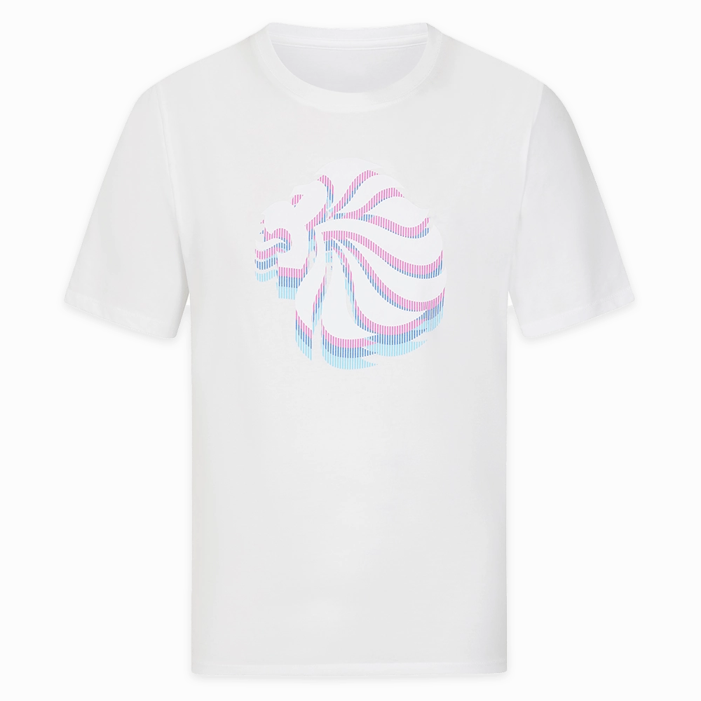 homecoming Sustainable Packaging Adult Team GB Stacked Large Lion Graphic T-Shirt  - White