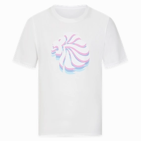 homecoming Sustainable Packaging Adult Team GB Stacked Large Lion Graphic T-Shirt  - White