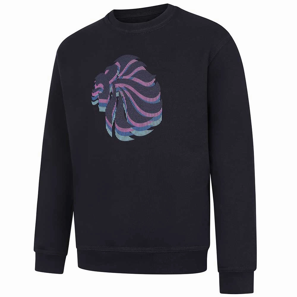 Bright Colors Adult Team GB Stacked Large Lion Sweat  - Navy