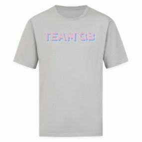 Cozy Feeling Moisture Management Fabric Adult Team GB Stacked Text T-Shirt  - Grey