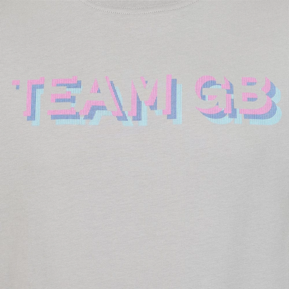 Adult Team GB Stacked Text T-Shirt  - Grey Basic Piece