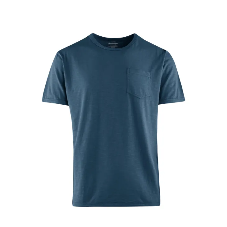 Weekend Essential Bomboogie maglietta girocollo manica corta da uomo in cotone jersey fiammato TM7903TJSG5 indigo blu