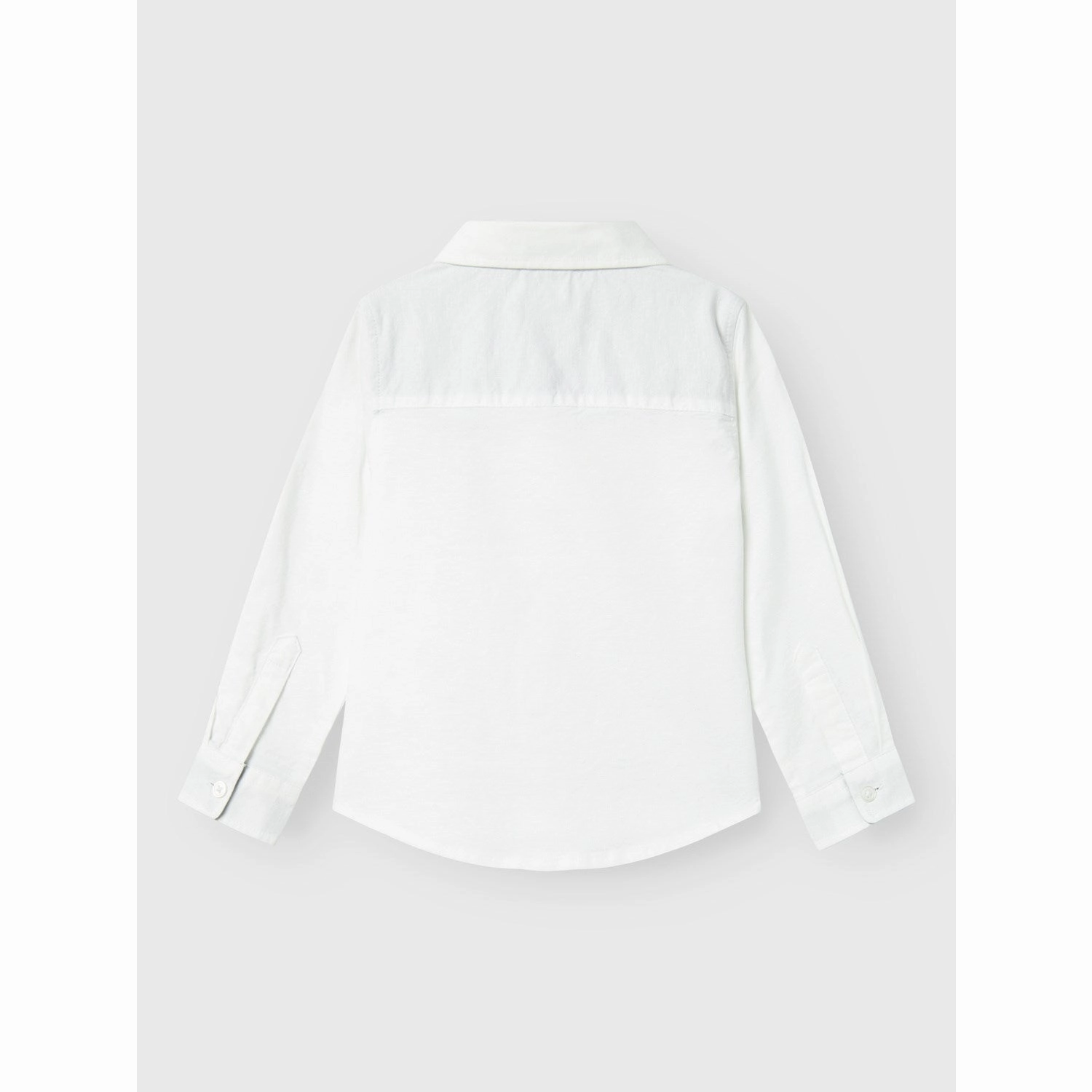 Name It Bright White Solid Rekid Shirt Stretchable Fabric