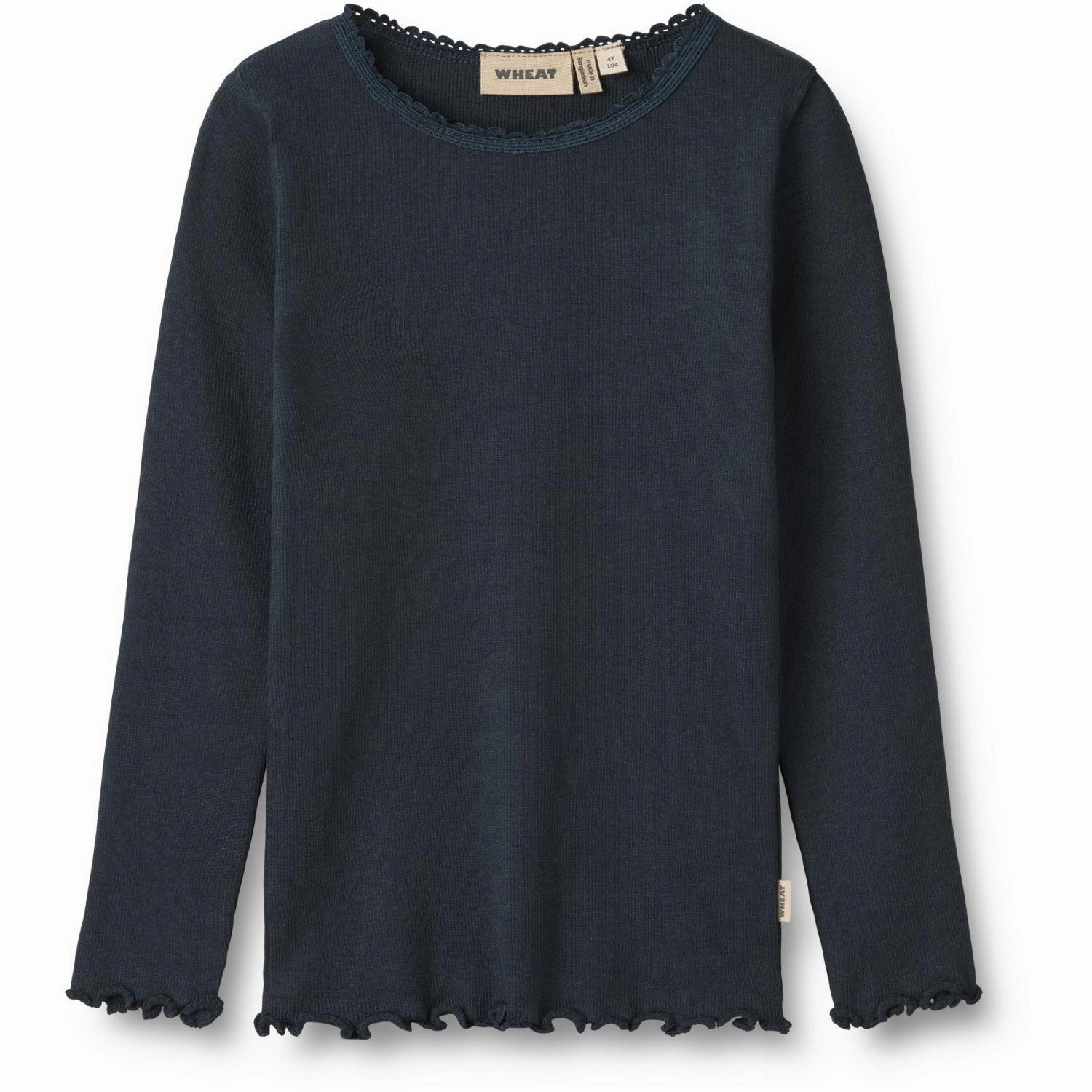 Moisture Management Tech Wheat Navy Rib Blouse Reese
