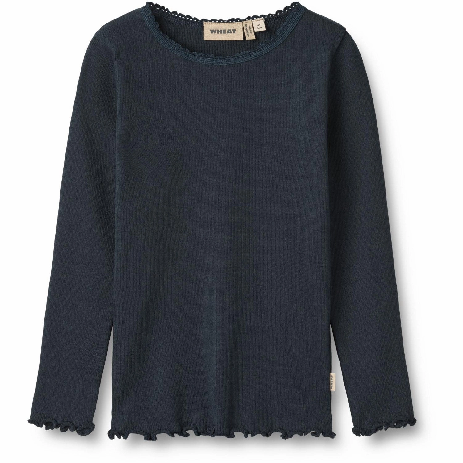 Sustainable Dye Process Classic Collar Wheat Navy Rib Blouse Reese