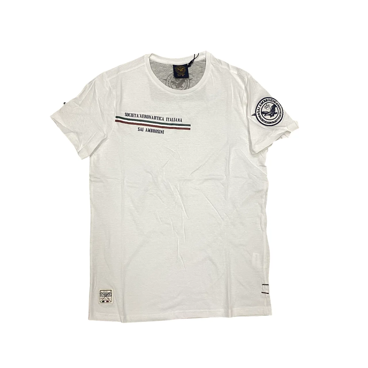 Fun Prints Aeronautica Italiana maglietta manica corta da uomo 010390U bianco