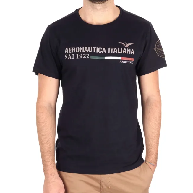 Aeronautica Italiana maglietta manica corta da uomo 010394 blu Street Style Trend