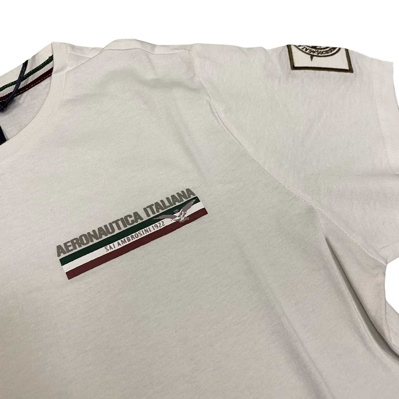 Temperature Regulating Fabric Aeronautica Italiana maglietta manica corta da uomo 010395 bianco