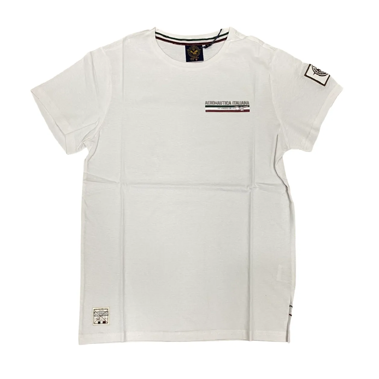 Aeronautica Italiana maglietta manica corta da uomo 010395 bianco Durable Style