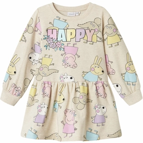 Name It Peyote Melange Fira Peppa Pig Sweat Dress Smart Outfit Deep Hue