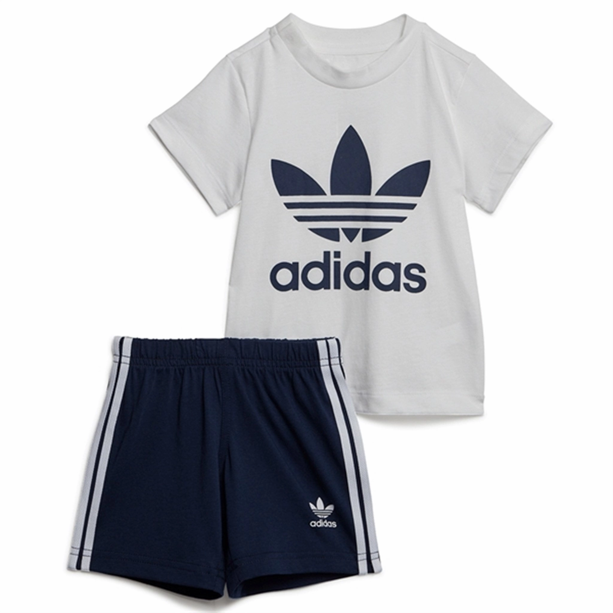adidas Originals Night Indigo / White Shorts Tee Set Wrinkle-Resistant