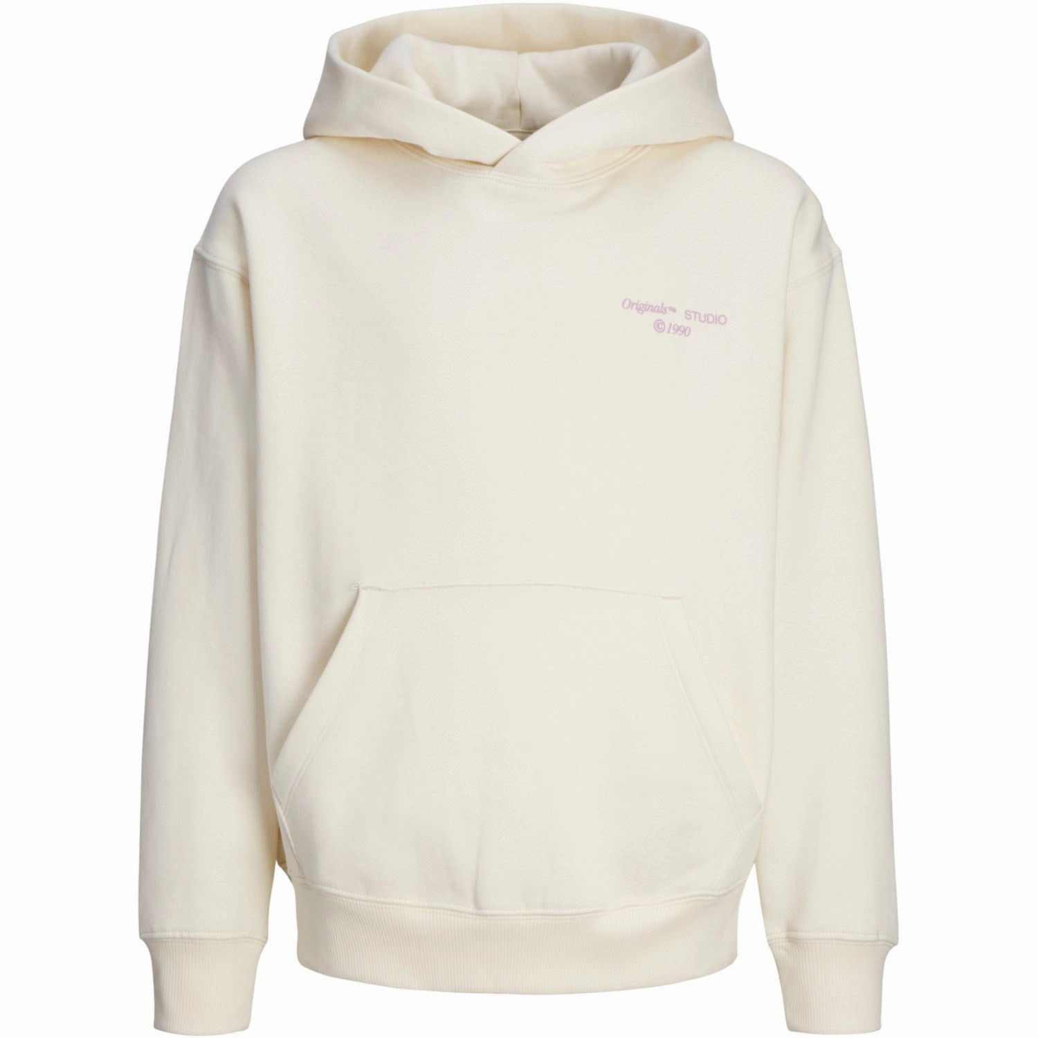 Handsome Finish Jack & Jones Junior Antique White Ornoho Back Graphic Sweat Hoodie