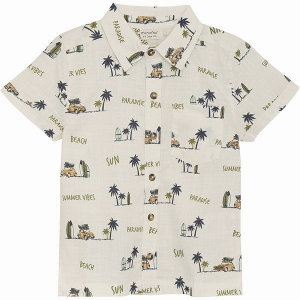 Minymo Pristine Shirt AOP Microfiber Material Long Sleeve