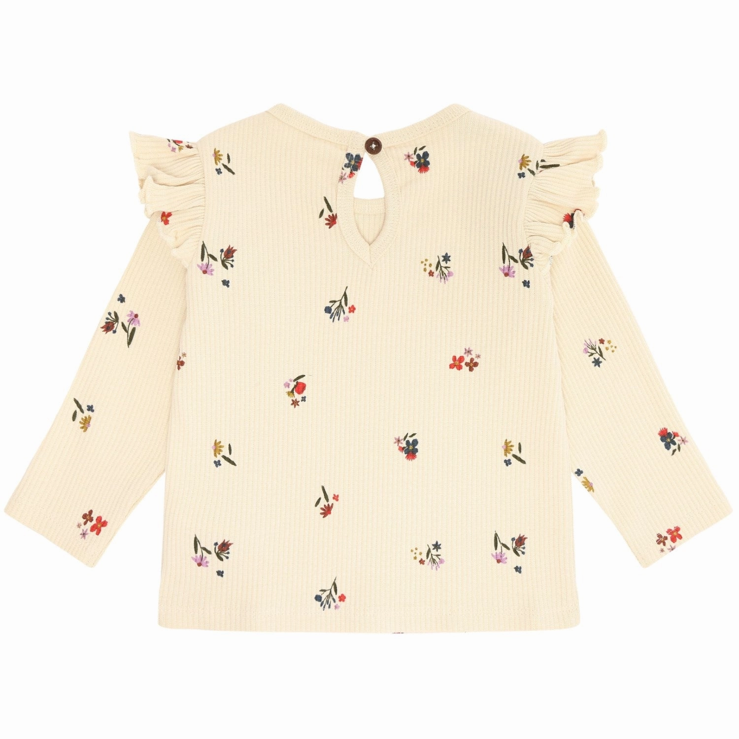 Pullover Design Abrasion Resistant Edging THE NEW Siblings Angora Flower AOP Liva Rib Blouse